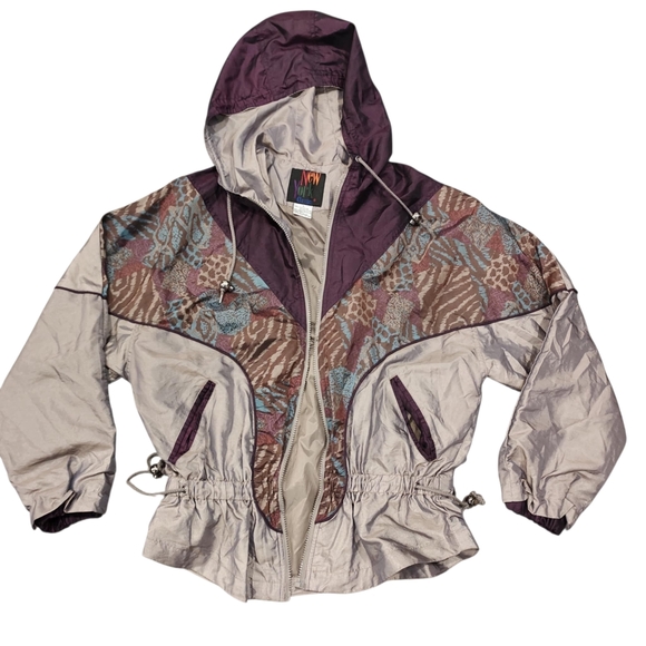 Vintage Women's Ski & Snow Jacket - Purple and Beige - Picture 1 of 5